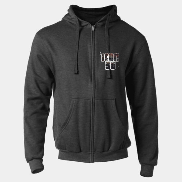 Adult Full-Zip Hooded Sweatshirt Front Pocket Design Thumbnail